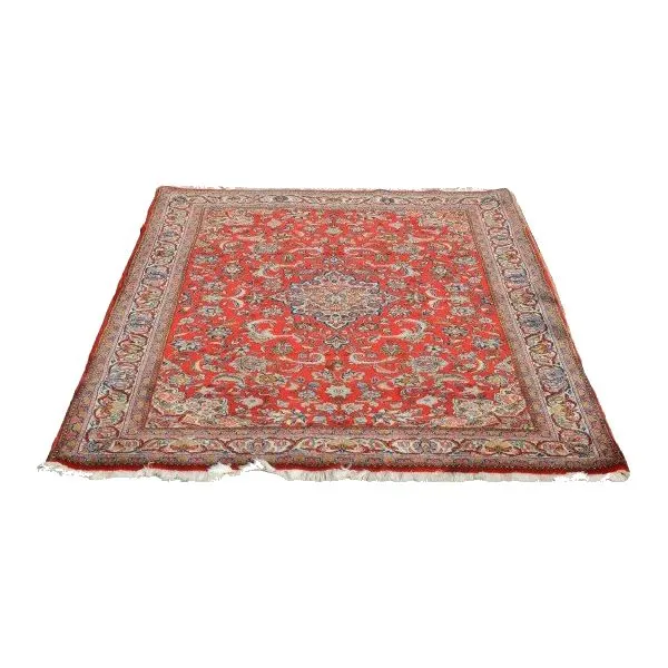 Tapis Sarouk en laine – 198 x 126 cm, tons rouges