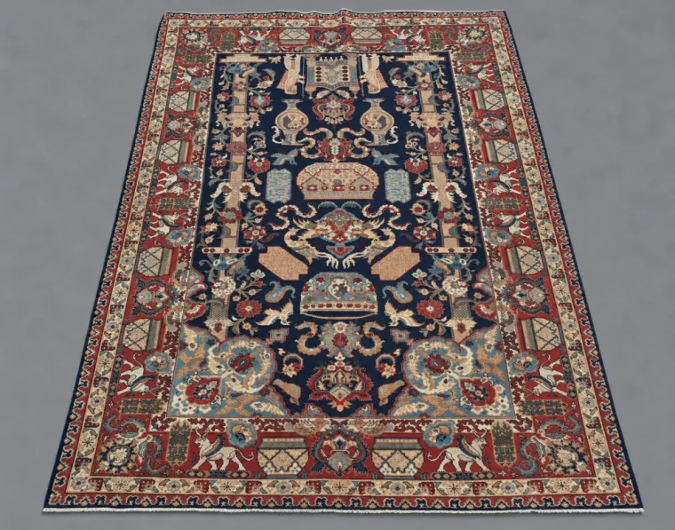 Tapis Kashmar ancien d’Iran – Plus d’un siècle – 202 × 138 cm