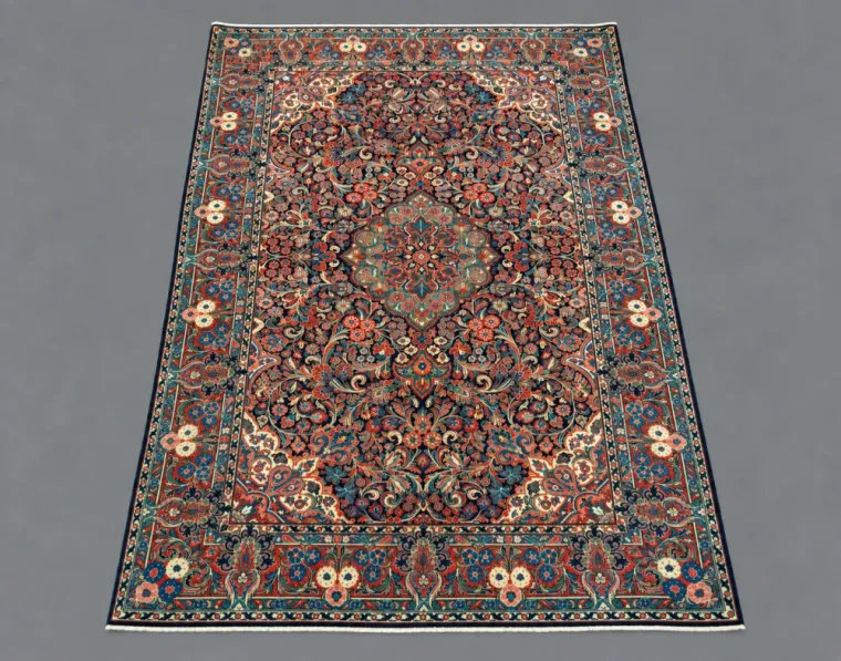 Tapis Kashan ancien d’Iran – Plus d’un siècle – 216 × 126 cm