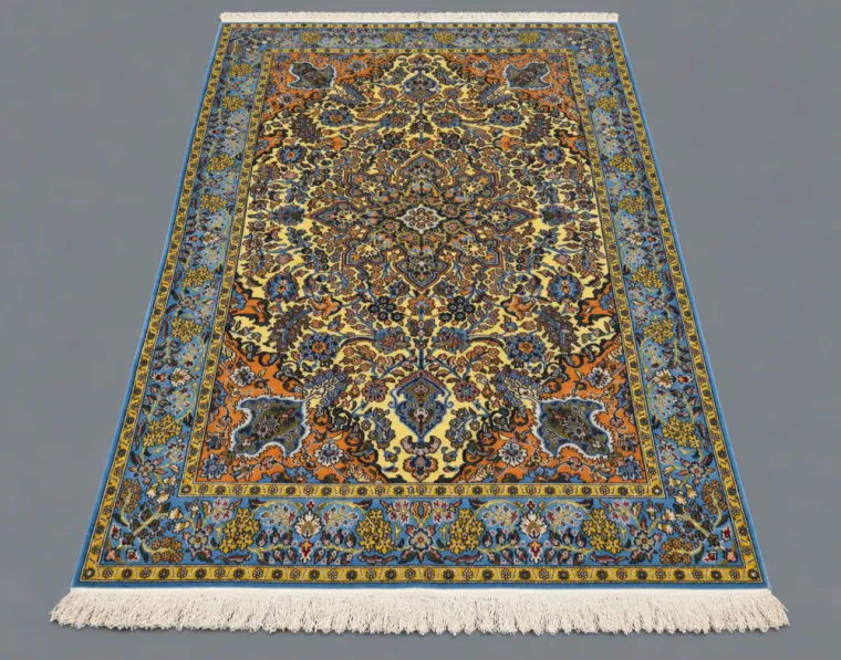 Tapis Ghom d’Iran en laine & soie – 231 × 141 cm