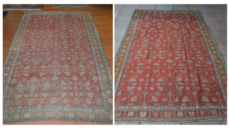 Nettoyage et Réparation d'un tapis ancien