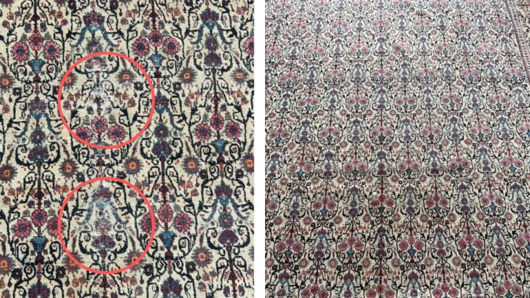 Nettoyage & Restauration d’un tapis ancien de Téhéran à Paris 17
