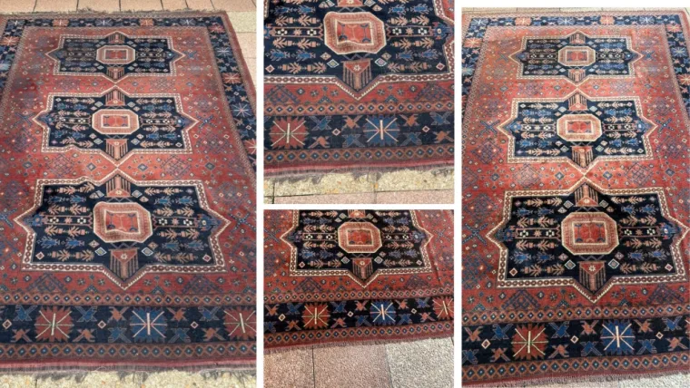 Réalisation du mois : nettoyage et restauration d’un tapis iranien Ghazni à Saint-Cloud