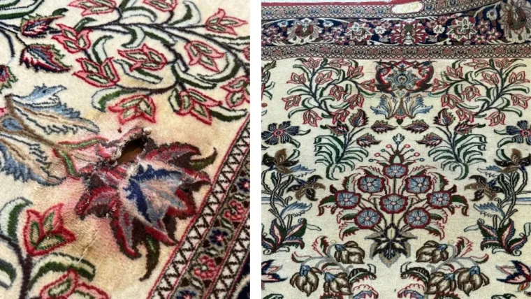 Restauration complète d’un tapis Ghom laine iranien : un savoir-faire artisanal au service des tapis d’exception à Maisons-Laffitte