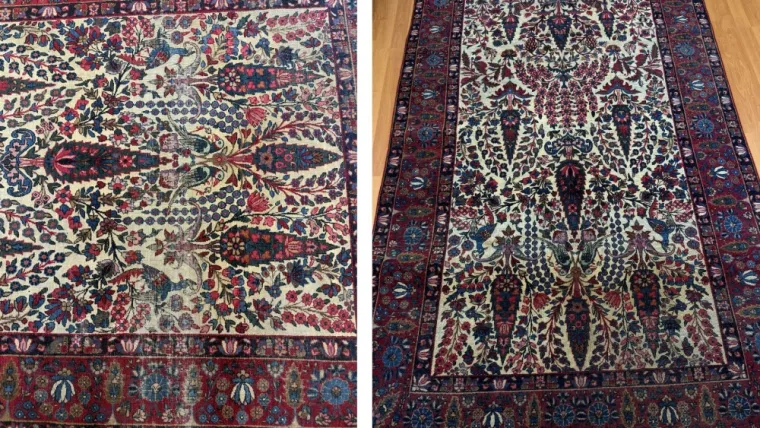 Restauration d’un tapis ancien à Paris 5ᵉ : un tapis iranien d’Ispahan ancien d’exception