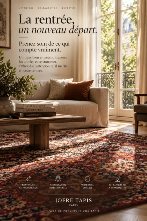 La rentrée est le moment idéal pour prendre soin de ce qui traverse le temps. Offrez à vos tapis le nettoyage et l’attention qu’ils méritent, pour préserver leur beauté et leur histoire.