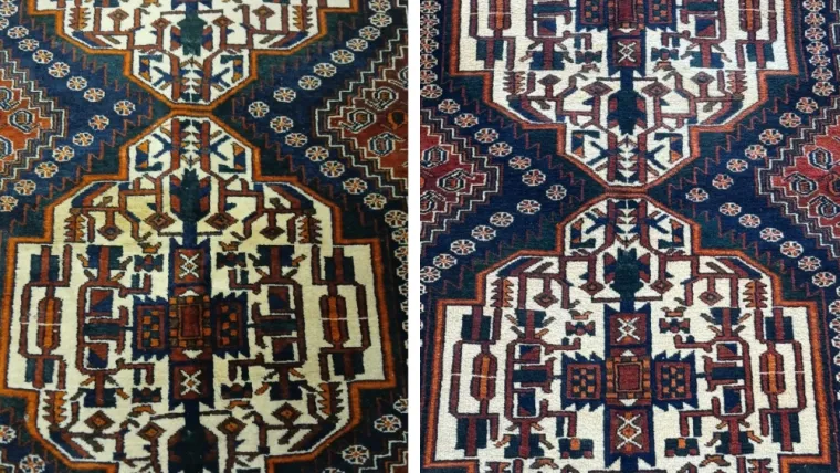 Nettoyage et restauration d’un tapis turc à Neuilly-sur-Seine : avant / après