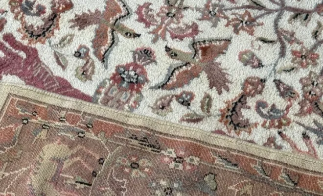 Tapis Pakistan laine et soie – 196 × 132 cm