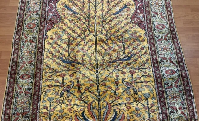 Tapis Kayseri de Turquie en laine & soie – 180 × 118 cm