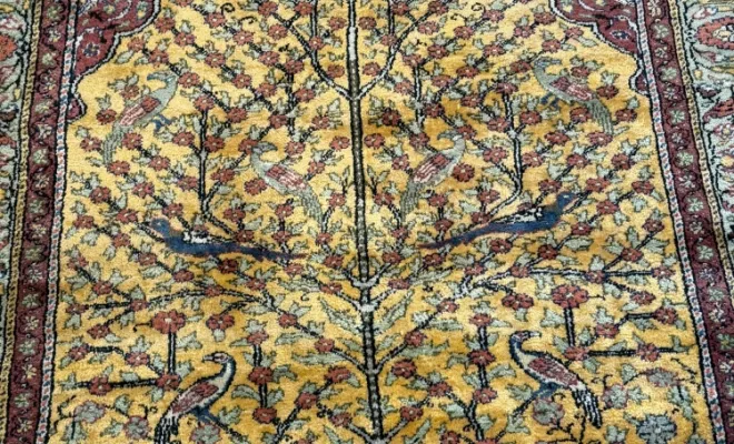 Tapis Kayseri de Turquie en laine & soie – 180 × 118 cm