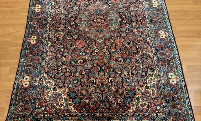 Tapis Kashan ancien d’Iran – Plus d’un siècle – 216 × 126 cm