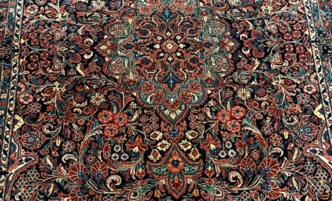 Tapis Kashan ancien d’Iran – Plus d’un siècle – 216 × 126 cm