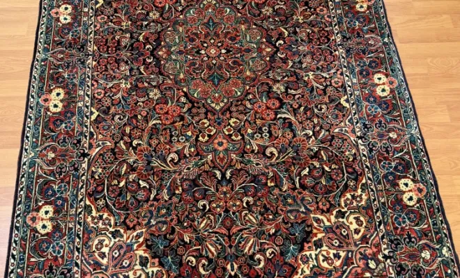 Tapis Kashan ancien d’Iran – Plus d’un siècle – 216 × 126 cm