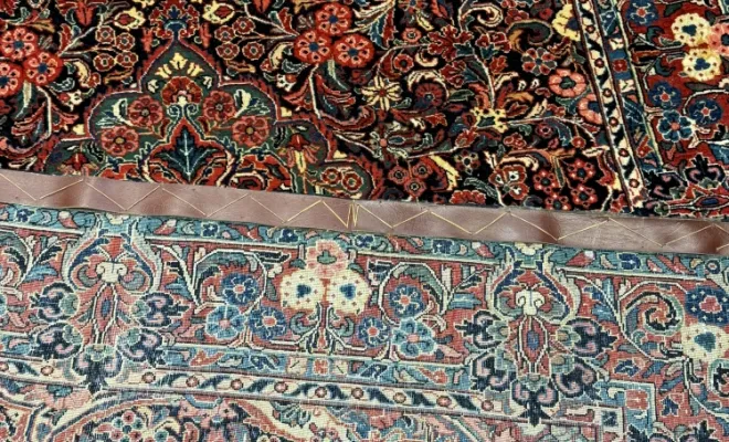Tapis Kashan ancien d’Iran – Plus d’un siècle – 216 × 126 cm