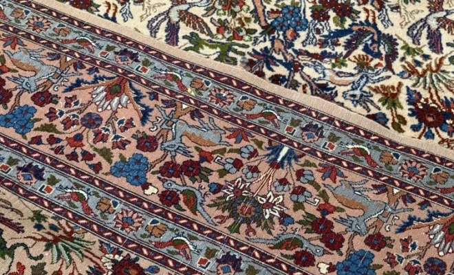 Tapis Yazd ancien d’Iran – 300 × 203 cm