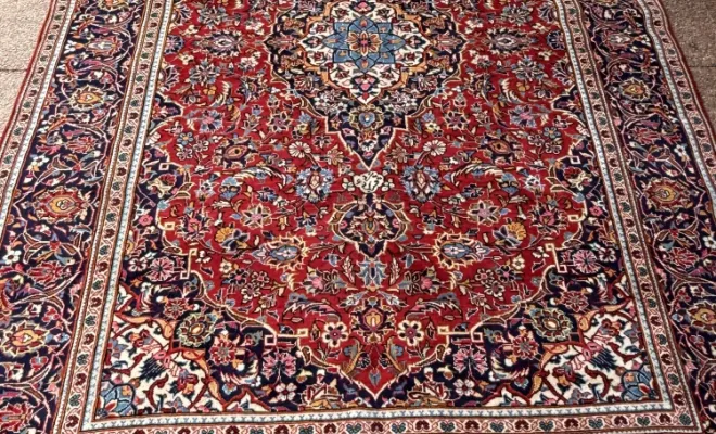 Tapis Kashan ancien d’Iran – 293 × 196 cm