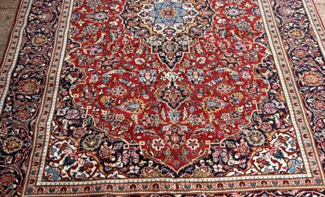 Tapis Kashan ancien d’Iran – 293 × 196 cm