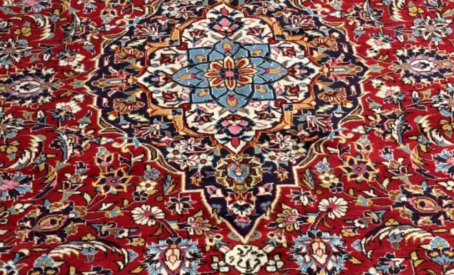 Tapis Kashan ancien d’Iran – 293 × 196 cm