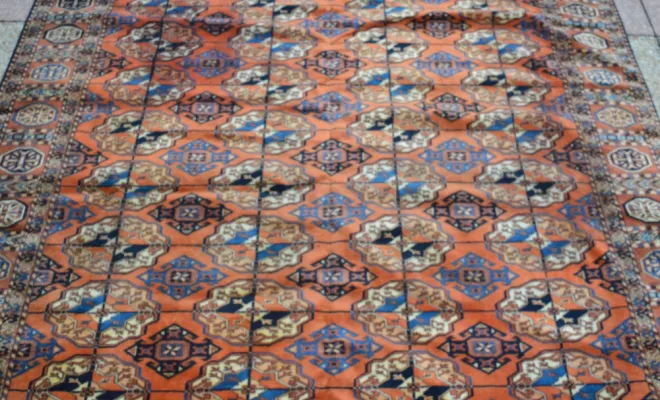 Tapis Boukhara russe ancien – 241 × 188 cm