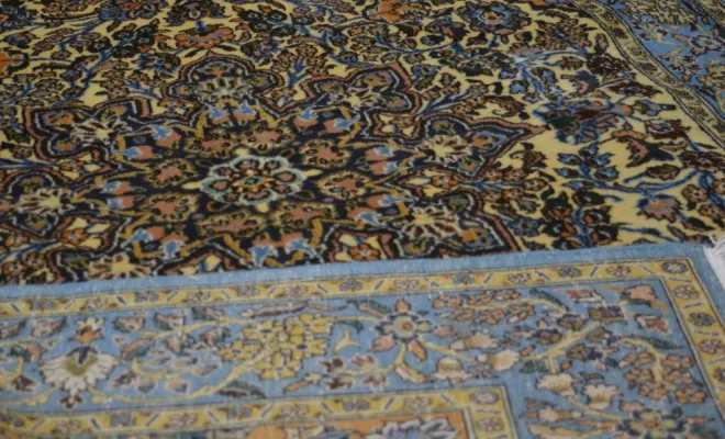 Tapis Ghom d’Iran en laine & soie – 231 × 141 cm