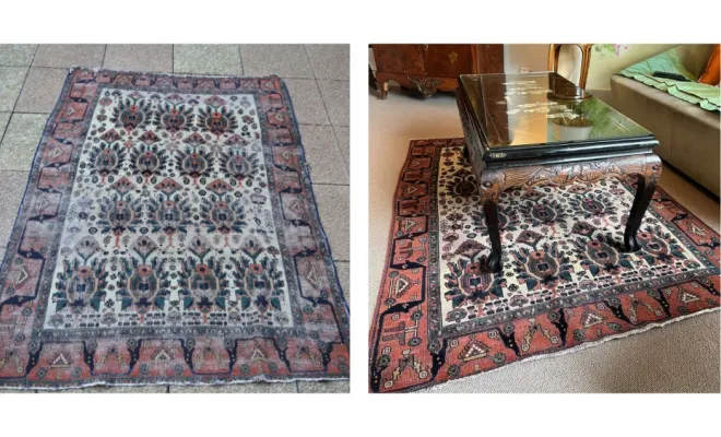 Nettoyage et réparation intégrale d’un tapis iranien très ancien.