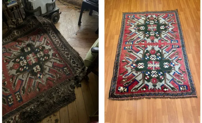 apis d’Anatolie — Turquie Tapis gravement endommagé par les mites. Réduction et restauration du tapis pour retrouver un cadre esthétique harmonieux.