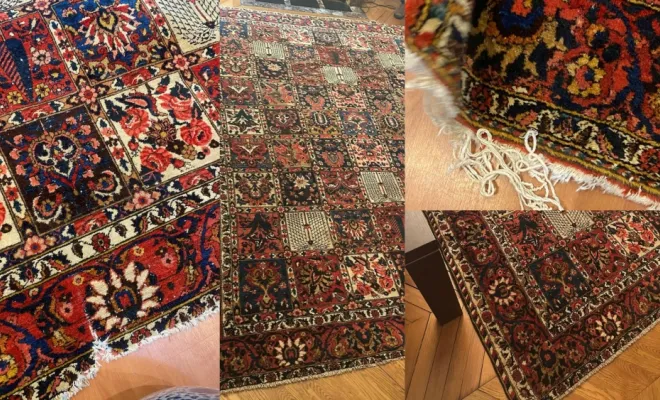 Nettoyage et restauration complète d’un tapis iranien Bakhtiar ancien
