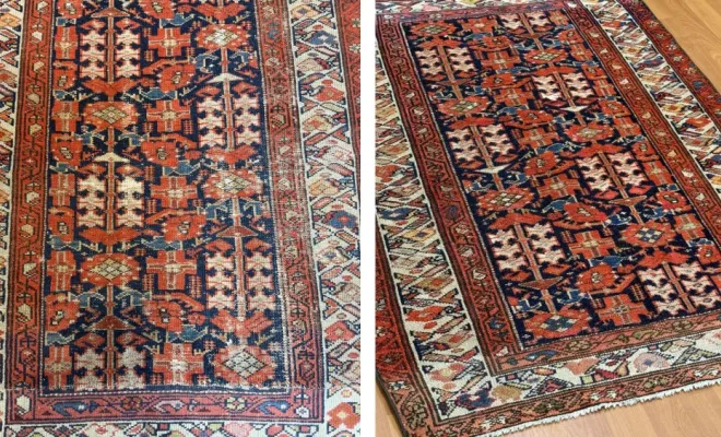 Melaïer iranien Nettoyage et restauration complète de ce Melaïer iranien, avec réparation minutieuse des zones endommagées.